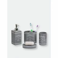 Home Basics 4 Piece Paris Bath Accessory Set Bath Accessories