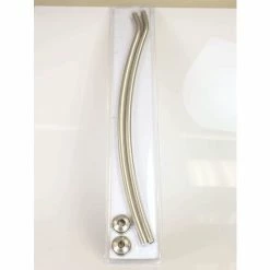 Home Basics Steel Curved Shower Rod, Satin Nickel Bath Accessories