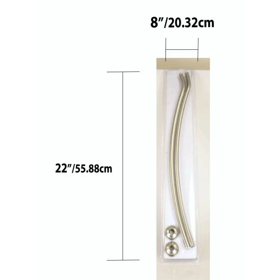 Home Basics Steel Curved Shower Rod, Satin Nickel Bath Accessories - Image 3