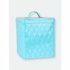 Home Basics Trellis Collection Small Tin Canister, Turquoise Storage & Organization
