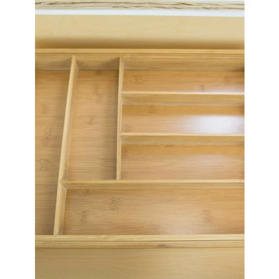 Home Basics Expandable 8 Compartment Bamboo Cutlery Tray, Natural Knives & Cutting Boards - Image 9