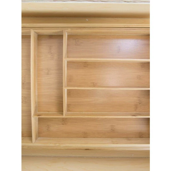 Home Basics Expandable 8 Compartment Bamboo Cutlery Tray, Natural Knives & Cutting Boards - Image 10