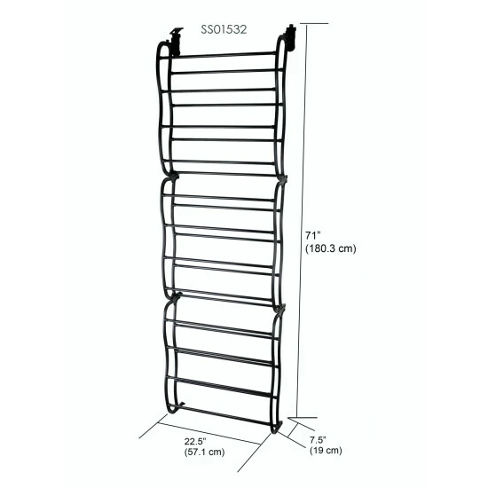 Home Basics 36 Pair Over The Door Steel Shoe Rack, Black Storage & Organization - Image 7