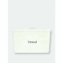 Home Basics Tin Bread Box, Ivory Storage & Organization