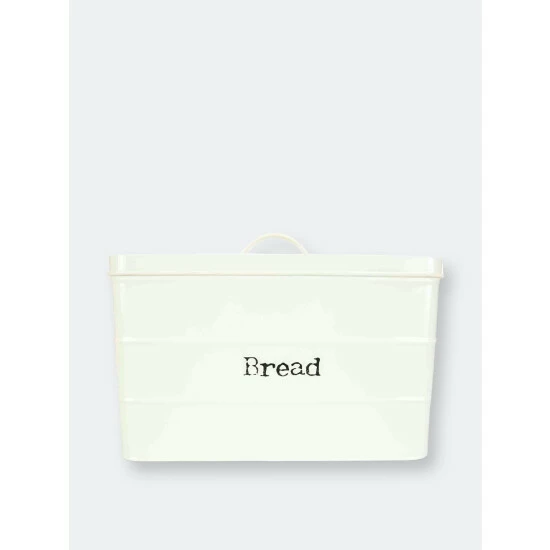 Home Basics Tin Bread Box, Ivory Storage & Organization