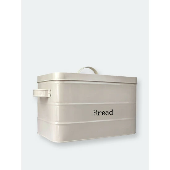 Home Basics Tin Bread Box, Ivory Storage & Organization - Image 4