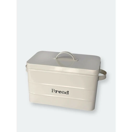 Home Basics Tin Bread Box, Ivory Storage & Organization - Image 5