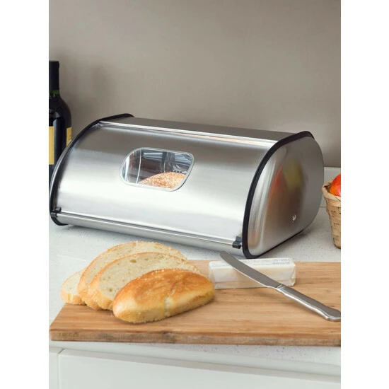 Home Basics Stainless Steel Bread Box, Silver Tools & Accessories Default Title - Image 3