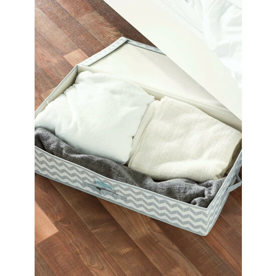 Home Basics Chevron Under-the-Bed Storage Box Storage & Organization - Image 2