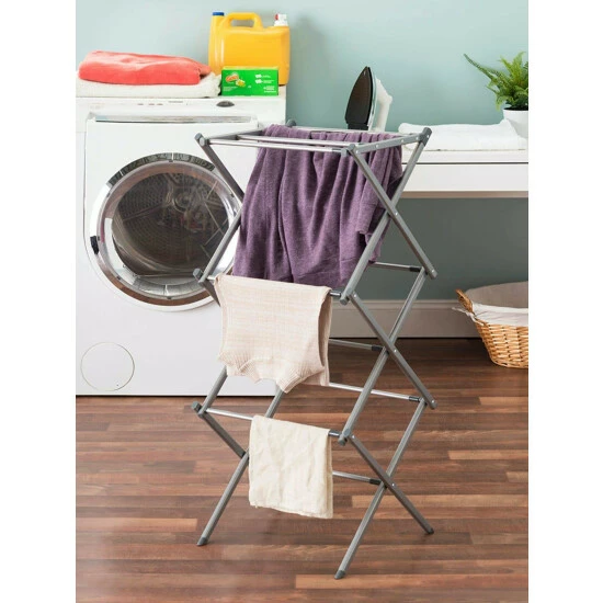 Home Basics Sunbeam 3-Tier Expandable Clothes Dryer Storage & Organization - Image 3