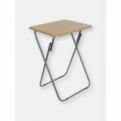 Home Basics Multi-Purpose Foldable Table, Natural Storage & Organization