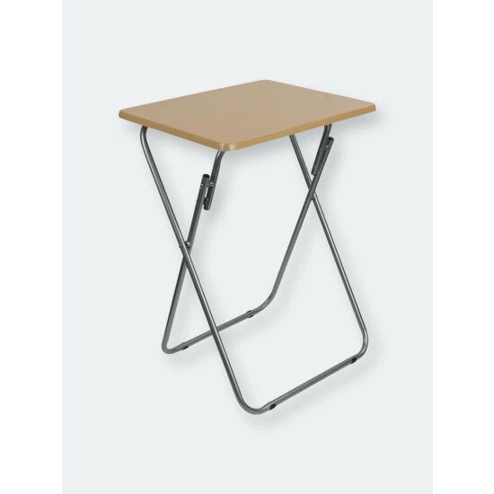 Home Basics Multi-Purpose Foldable Table, Natural Storage & Organization