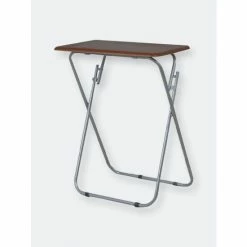 Home Basics Multi-Purpose Foldable Table, Cherry Storage & Organization