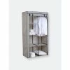 Home Basics 6 Tier Portable Free-Standing Multi- Purpose Closet Organizer, 43" Wide Steel Hanging Rod, Grey Storage & Organization