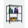 Home Basics 3 Tier Steel Wire Multi-Purpose Free-Standing Heavy Duty Shelf, Black Storage & Organization