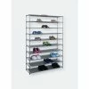 Home Basics 50 Pair Non-Woven Multi-Purpose Stackable Free-Standing Shoe Rack, Grey Storage & Organization