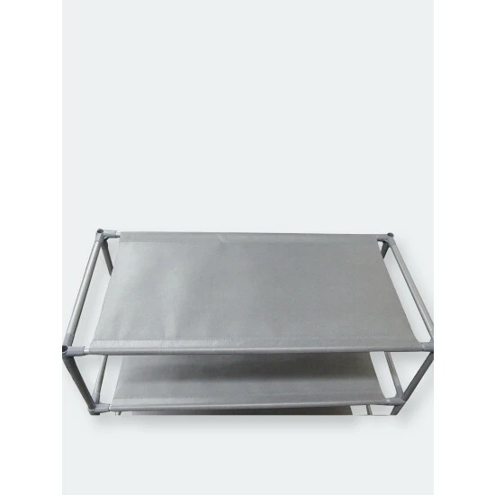 Home Basics 50 Pair Non-Woven Multi-Purpose Stackable Free-Standing Shoe Rack, Grey Storage & Organization - Image 3