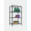 Home Basics 4 Tier Steel Wire Shelf, Black Storage & Organization