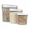 Home Basics 3 Piece Plastic Cereal Containers Tools & Accessories