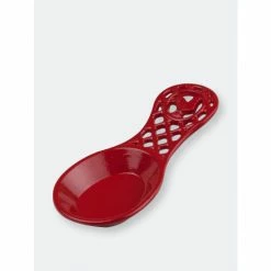 Home Basics Cast Iron Rooster Spoon Rest, Red Storage & Organization