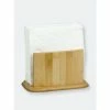 Home Basics Premium Bamboo Freestanding Large Capacity Napkin Holder, Natural Storage & Organization