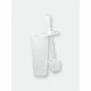 Home Basics Plastic Toilet Brush Holder, White Bath Accessories