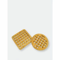 Home Basics 2 Piece Bamboo Trivet, Natural Storage & Organization