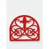 Home Basics Cast Iron Fleur De Lis Napkin Holder, Red Storage & Organization