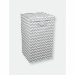 Home Basics Chevron Laundry Hamper,Grey