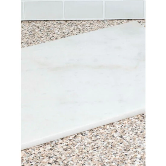 Home Basics 12" X 16" Marble Cutting Board, White Knives & Cutting Boards