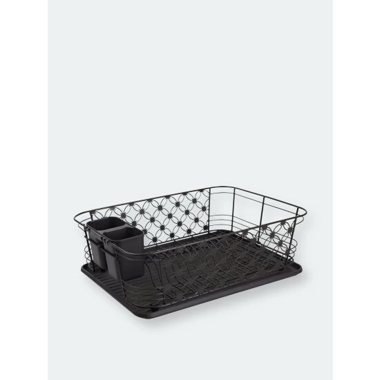 Home Basics 3 Piece Decorative Wire Steel Dish Rack, Bronze Tools & Accessories - Image 4