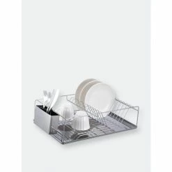 Home Basics Chrome Plated Steel Dish Rack With Tray Tools & Accessories