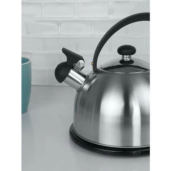 Home Basics 85 Oz. Stainless Steel Tea Kettle, Silver Electrics - Image 2