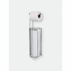Home Basics Heavy Weight Satin Nickel Bath Tissue Organizer Storage & Organization