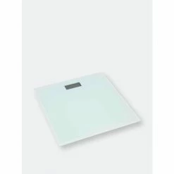 Home Basics Contemporary Sleek LCD Display Digital Glass Bathroom Scale, White Bath Accessories Default Title