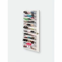 Home Basics 36 Pair Shoe Rack, White Storage & Organization