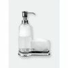 Home Basics Plastic Soap Dispenser With Sponge Compartment, Chrome Bath Accessories
