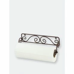 Home Basics Scroll Collection Steel Wall Mounted Paper Towel Holder, Bronze Tools & Accessories