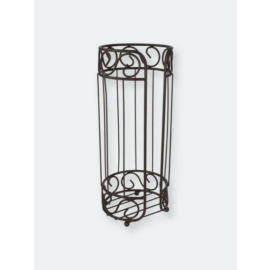 Home Basics Scroll Collection Bath Tissue Reserve Toilet Paper Roll Holder Stand, Bronze Bath Accessories - Image 5