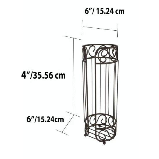 Home Basics Scroll Collection Bath Tissue Reserve Toilet Paper Roll Holder Stand, Bronze Bath Accessories - Image 6
