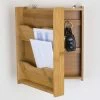 Home Basics Bamboo Letter Rack With Key Box, Natural Storage & Organization