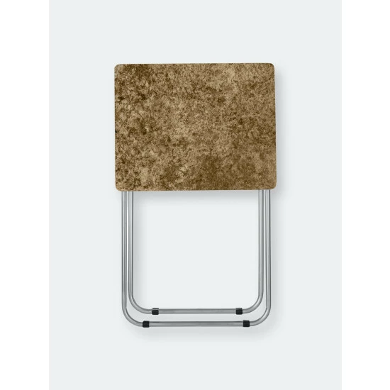 Home Basics Marble Multi-Purpose Foldable Table, Brown Storage & Organization - Image 5