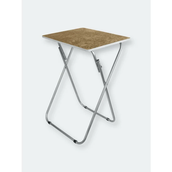 Home Basics Marble Multi-Purpose Foldable Table, Brown Storage & Organization - Image 6