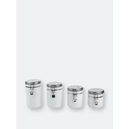 Home Basics 4 Piece Canister Set With Stainless Steel Tops Storage & Organization - Image 5