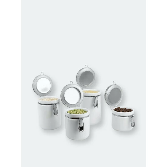Home Basics 4 Piece Canister Set With Stainless Steel Tops Storage & Organization - Image 6