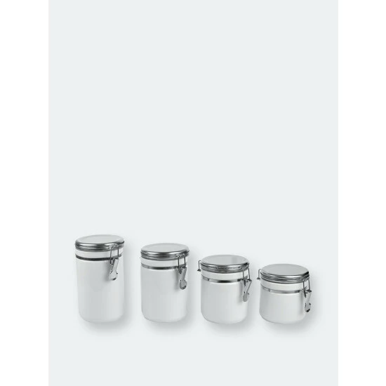 Home Basics 4 Piece Canister Set With Stainless Steel Tops Storage & Organization - Image 7
