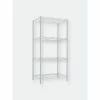 Home Basics 4 Tier Grade Steel Multi-Purpose Adjustable Wire Shelving Unit With 50 Lb Weight Capacity Per Shelf, White Storage & Organization