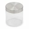 Home Basics Small 25 Oz. Round Glass Canister With Air-Tight Stainless Steel Twist Top Lid - Clear Tools & Accessories