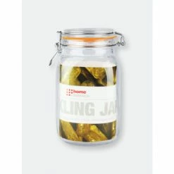 Home Basics 47 Oz. Glass Pickling Jar With Wire Bail Lid And Rubber Seal Gasket Tools & Accessories
