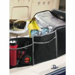 Home Basics Collapsible And Foldable Cargo Trunk Organizer With Cooler, Black Storage & Organization